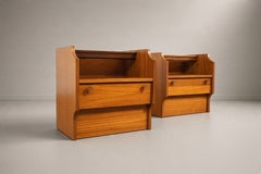 Scandinavian Modern Pair of Floating Teak Nightstands, Denmark, 1960s