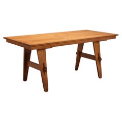 Vintage Rustic Dining Table, Oak, 1950s