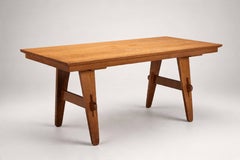 Vintage Rustic Dining Table, Oak, 1950s