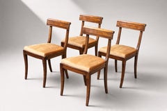 Set of Four Regency Style Klismos Dining Chairs, Mahogany, 1950s