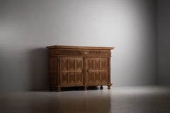 Antique French Oak Buffet, Carved Panels, Renaissance Revival, 1594