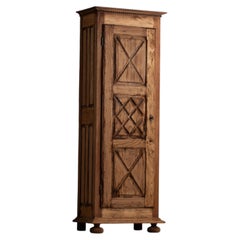 French Oak Bonnetiere Armoire Linen Cabinet, 1930s