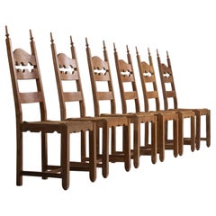 Set of Six Oak Dining Chairs, Sweden, 1950s