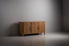 Spanish Bleached Oak Sideboard with Wrought Iron, 1950s