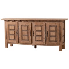 Viertüriges Sideboard im Mid-Century-Modern-Stil aus massiver Ulme, Frankreich, 1960er Jahre