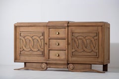 Credenza in rovere intagliato, stile Art Déco, Francia, anni ’40
