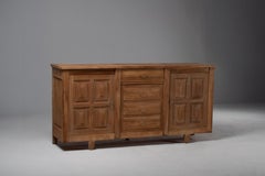 Oak Sideboard with Recessed Panels, France, 1950s