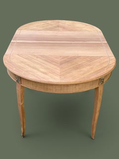 Louis XVI Style Extending Oval Dining Table, Cherry Marquetry, France, 1950s