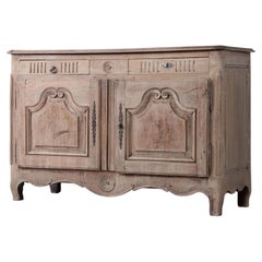 French Provincial Oak Buffet with Carved Sunburst Drawer, 1890s