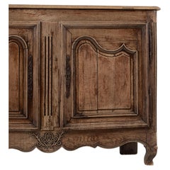 French Provincial Two Door Oak Buffet with Scalloped Apron, 1890s