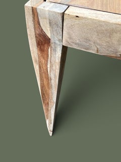 Scandinavian Modern Dining Table, Sheesham Hardwood, Tapered Legs, 1980s