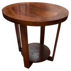 French Art Deco Two-Tier Gueridon Side Table, Walnut, 1930s