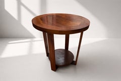 French Art Deco Two-Tier Gueridon Side Table, Walnut, 1930s