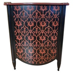 French Art Deco Four-Drawer Chest, Red and Black Lacquer, 1930s