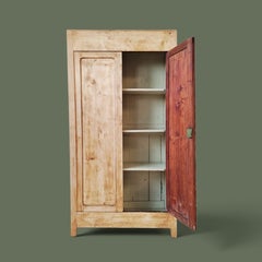 French Provincial Two-Door Armoire, Bleached Pine, 1940s