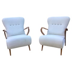 Attributed to Paolo Buffa, Pair of Armchairs, Sculptural Beech, Italy, 1950s