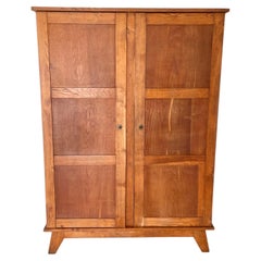 Attributed to Rene Gabriel, Reconstruction Oak Armoire, France, 1940s
