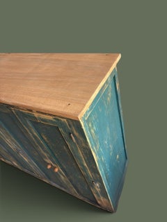 French Provincial Six-Door Sideboard, Patinated Pine, 1950s