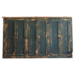 French Provincial Six-Door Sideboard, Patinated Pine, 1950s