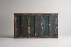 French Provincial Six-Door Sideboard, Patinated Pine, 1950s