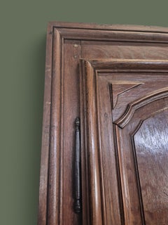 French Provincial Two-Door Oak Armoire, Carved Oval Panels, 1900s