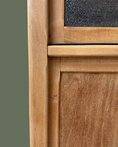 French Modernist Sliding-Door Cabinet, Mahogany and Glass, 1950s