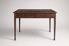 Louis XVI Style Writing Table, Mahogany with Leather Top, France, 1900s