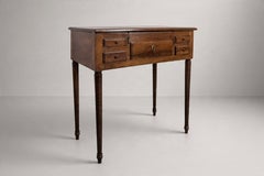 Louis XVI Coiffeuse Dressing Table, Walnut, Fitted Mirror, France, 1780s