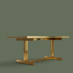 Attributed to Mario Sabot, Dining Table, Brass and Laminate, Italy, 1980s