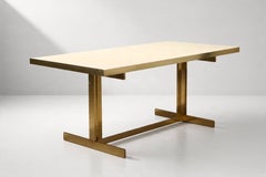Attributed to Mario Sabot, Dining Table, Brass and Laminate, Italy, 1980s