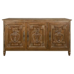French Directoire Style Three-Door Enfilade, Carved Pine, Urn Panels