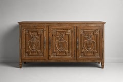 French Directoire Style Three-Door Enfilade, Carved Pine, Urn Panels