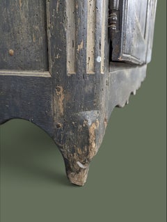 Louis XV Style Two-Door Buffet, Ebonized Oak, France, 1850s