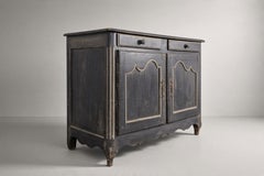Louis XV Style Two-Door Buffet, Ebonized Oak, France, 1850s