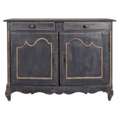 Louis XV Style Two-Door Buffet, Ebonized Oak, France, 1850s