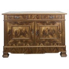 Louis Philippe Buffet, Walnut and Burl Walnut, Two Doors, France, 1850s