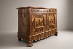 Louis Philippe Buffet, Walnut and Burl Walnut, Two Doors, France, 1850s