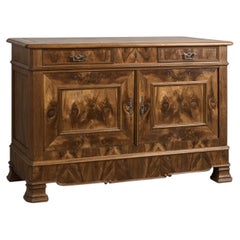 Louis Philippe Buffet, Walnut and Burl Walnut, Two Doors, France, 1850s