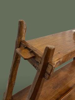 French Art Populaire Three-Tier Etagere, Carved Hardwood, 1950s