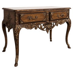 Régence Style Console Table, Carved Walnut and Parcel Gilt, France, 1900s