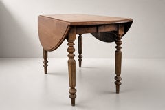French Louis Philippe Drop-Leaf Extending Dining Table, Oak, 1850s
