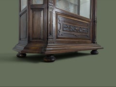 Maison Soubrier Renaissance Style Walnut Vitrine, France, 1900s
