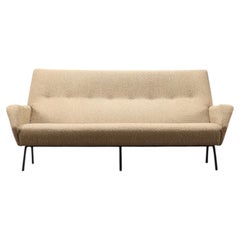 Italian Mid-Century Three-Seat Sofa, Bouclé and Enameled Metal, 1960s