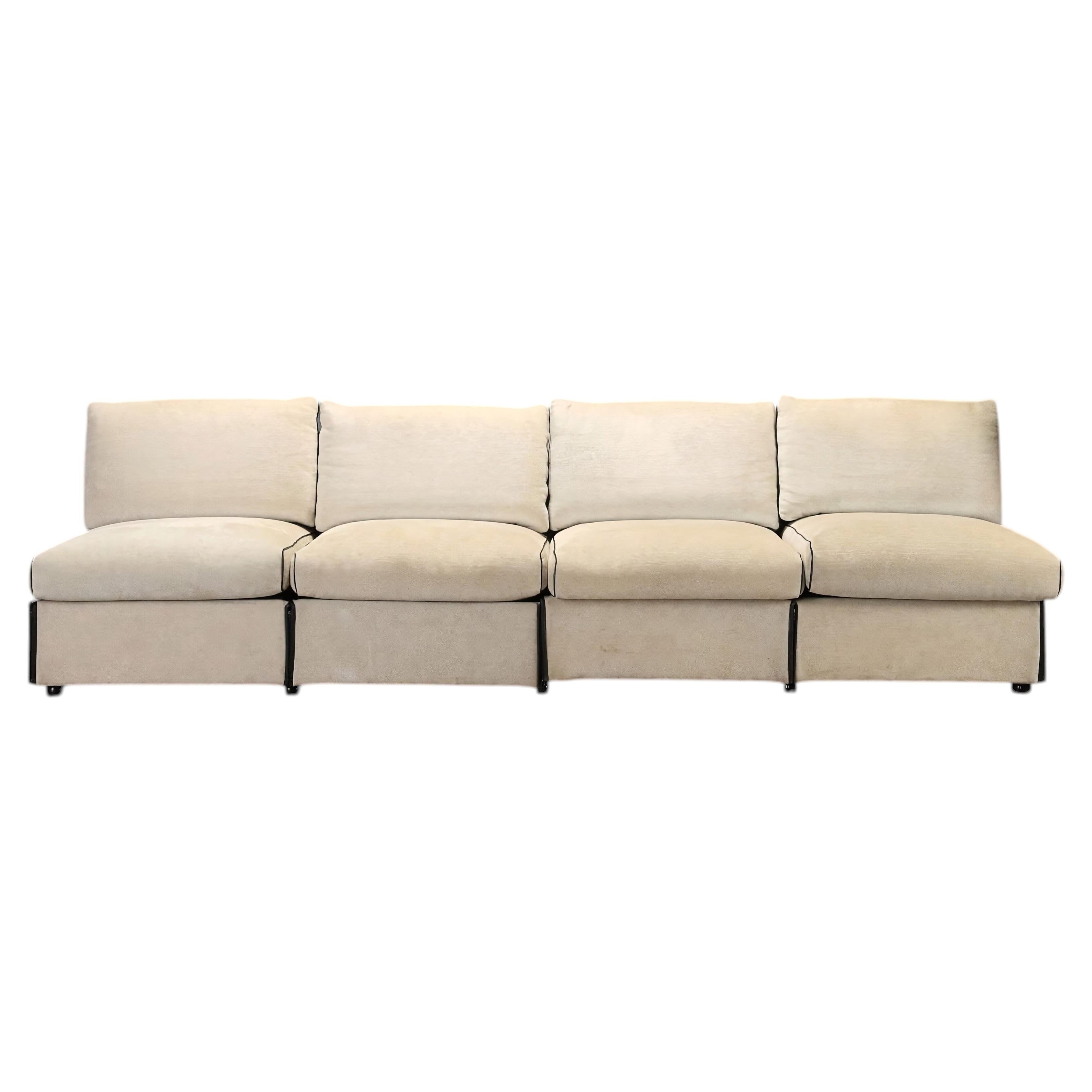 Pre-owned Mario Bellini Attributed To , Modular Four-seat Sofa, Fabric, Italy, 1980s In Brown