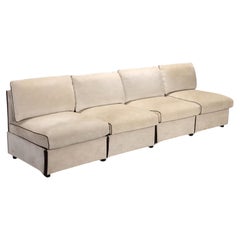 Attributed to Mario Bellini, Modular Four-Seat Sofa, Fabric, Italy, 1980s