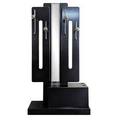 Attributed to Sormani, Valet Stand, Black Lacquer and Chrome, Italy, 1970s