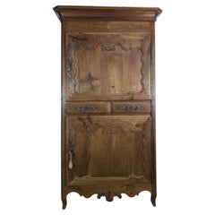 Louis XV Provincial Homme Debout, Carved Cherry, Star Marquetry, France