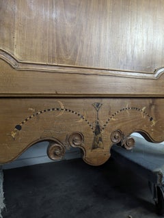 Louis XV Provincial Homme Debout, Carved Cherry, Star Marquetry, France