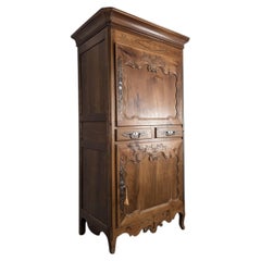 Louis XV Provincial Homme Debout, Carved Cherry, Star Marquetry, France