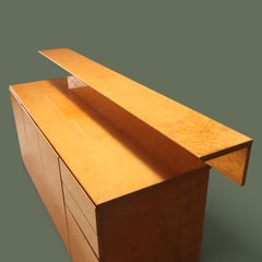 Postmodern Buffet Cabinet, Birdseye Maple Burl Veneer, Italy, 1980s
